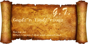 Gegán Tibériusz névjegykártya